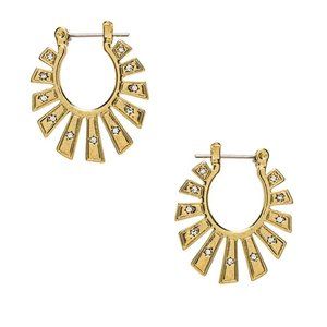 LUV AJ Gold Plated Swarovski Crystal Hoops